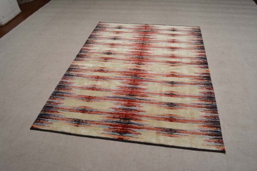 Close-up detail of New Persian Gabbeh rug from Iran / Persia showing Wool weave