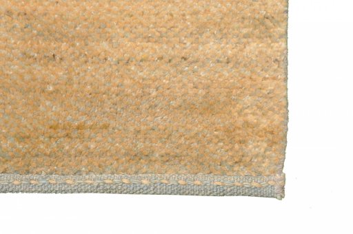 Backside of handmade New Persian Gabbeh rug showing knot structure and weave density