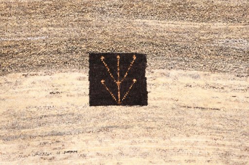 Backside of handmade 2000s Persian Gabbeh rug showing knot structure and weave density
