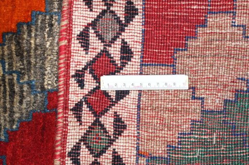 Close-up detail of 2000s Persian Gabbeh rug from Iran / Persia showing Wool weave