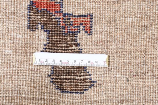 Close-up detail of 2000s Persian Gabbeh rug from Iran / Persia showing Wool weave