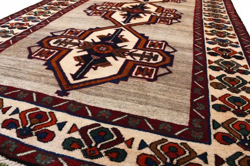 Central medallion detail of 2000s Persian Gabbeh rug from Iran / Persia