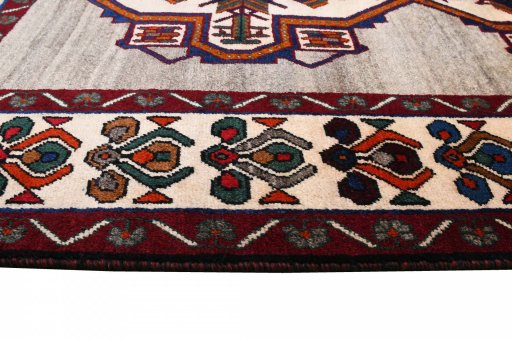 Close-up detail of 2000s Persian Gabbeh rug from Iran / Persia showing Wool weave