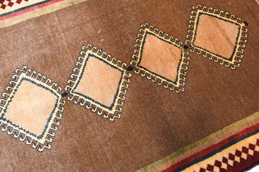 Central medallion detail of 1970s Persian Gabbeh rug from Iran / Persia