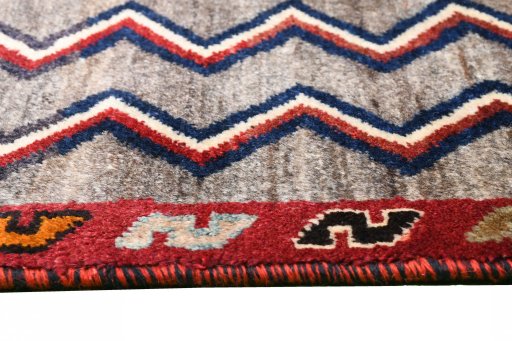 Central medallion detail of 2000s Persian Gabbeh rug from Iran / Persia