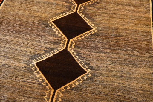 Central medallion detail of 2000s Persian Gabbeh rug from Iran / Persia