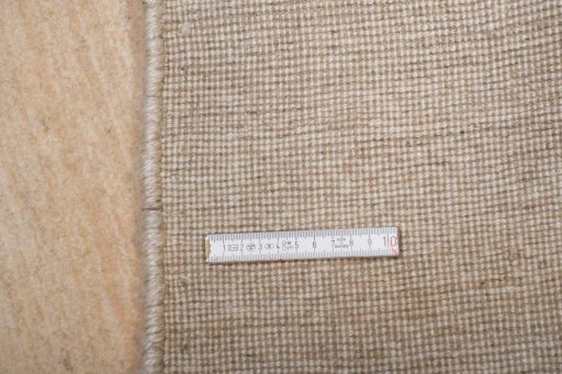 Corner detail of 2000s Persian Gabbeh rug showing border pattern and Wool pile