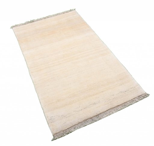Corner detail of 2000s Persian Gabbeh rug showing border pattern and Wool pile