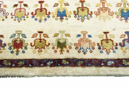 Central medallion detail of 2000s Persian Gabbeh rug from Iran / Persia
