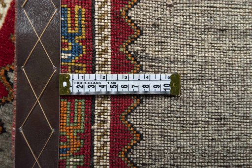 Close-up detail of 2000s Persian Gabbeh rug from Iran / Persia showing Wool weave