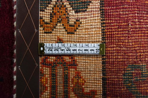 Close-up detail of 2000s Persian Gabbeh rug from Iran / Persia showing Wool weave
