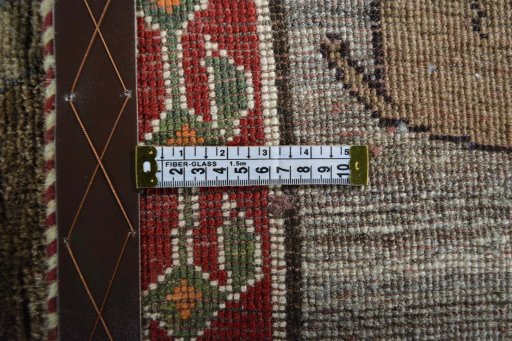 Close-up detail of 2000s Persian Gabbeh rug from Iran / Persia showing Wool weave