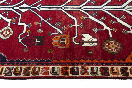 Close-up detail of 2000s Persian Gabbeh rug from Iran / Persia showing Wool weave