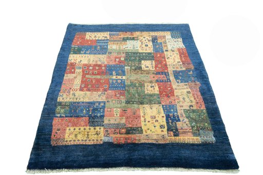 Surface texture of New Persian Gabbeh rug with natural Wool and intricate pattern