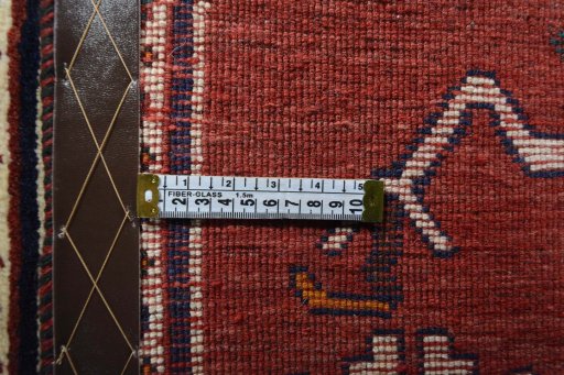 Close-up detail of 2000s Persian Gabbeh rug from Iran / Persia showing Wool weave