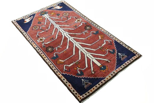 Close-up detail of 2000s Persian Gabbeh rug from Iran / Persia showing Wool weave