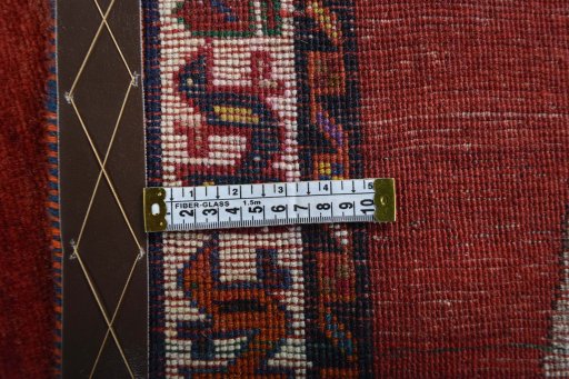 Close-up detail of 2000s Persian Gabbeh rug from Iran / Persia showing Wool weave