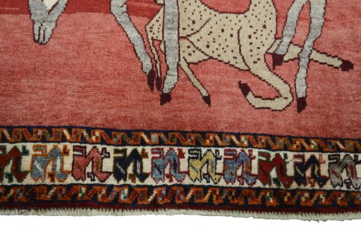 Central medallion detail of 2000s Persian Gabbeh rug from Iran / Persia