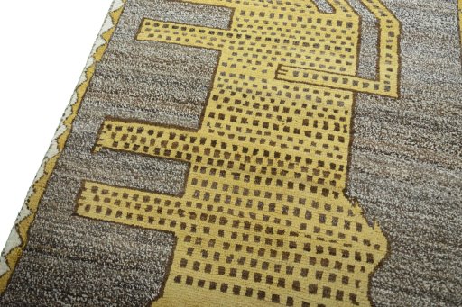 Backside of handmade 2000s Persian Gabbeh rug showing knot structure and weave density