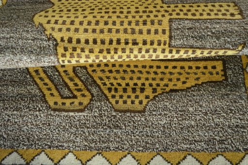 Full view of 2000s Persian Gabbeh rug from Iran / Persia, 145 × 97 cm in Brown tones