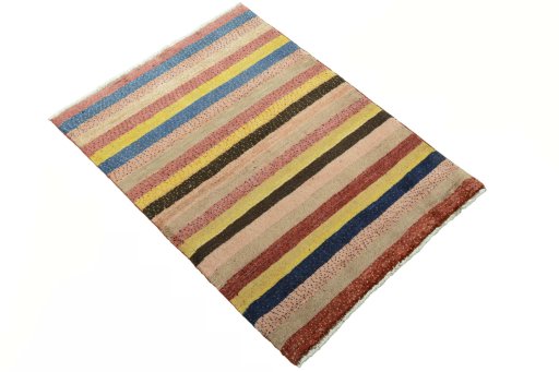 Close-up detail of New Persian Gabbeh rug from Iran / Persia showing Wool weave
