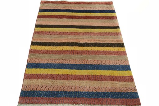 Surface texture of New Persian Gabbeh rug with natural Wool and intricate pattern