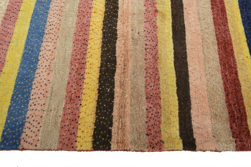 Close-up detail of New Persian Gabbeh rug from Iran / Persia showing Wool weave