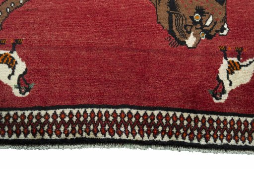 Central medallion detail of 2000s Persian Gabbeh rug from Iran / Persia