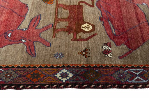 Central medallion detail of 2000s Persian Gabbeh rug from Iran / Persia