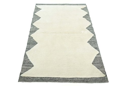 Surface texture of New Persian Gabbeh rug with natural Wool and intricate pattern