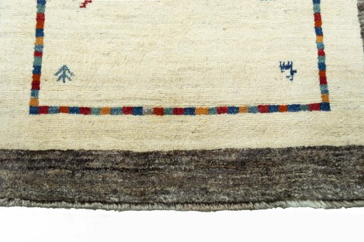 Central medallion detail of New Persian Gabbeh rug from Iran / Persia