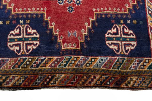 Central medallion detail of 2000s Persian Gabbeh rug from Iran / Persia