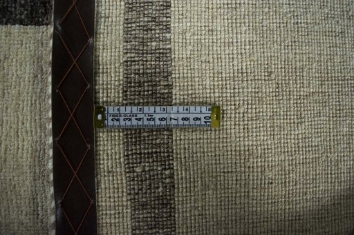 Close-up detail of New Persian Gabbeh rug from Iran / Persia showing Wool weave