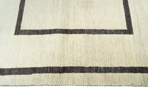 Close-up detail of New Persian Gabbeh rug from Iran / Persia showing Wool weave