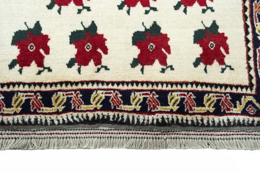 Central medallion detail of 2000s Persian Gabbeh rug from Iran / Persia