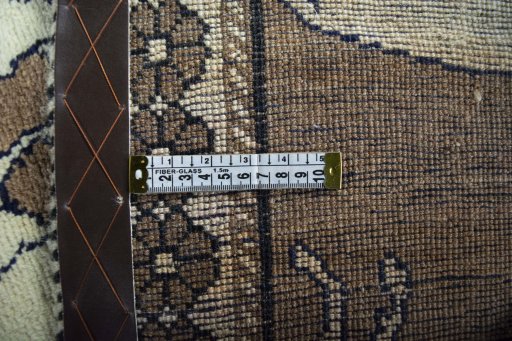 Close-up detail of 2000s Persian Gabbeh rug from Iran / Persia showing Wool weave
