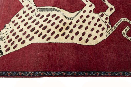 Close-up detail of 2000s Persian Gabbeh rug from Iran / Persia showing Wool weave