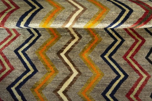 Central medallion detail of 2000s Persian Gabbeh rug from Iran / Persia