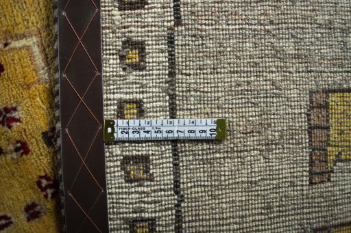 Close-up detail of 2000s Persian Gabbeh rug from Iran / Persia showing Wool weave