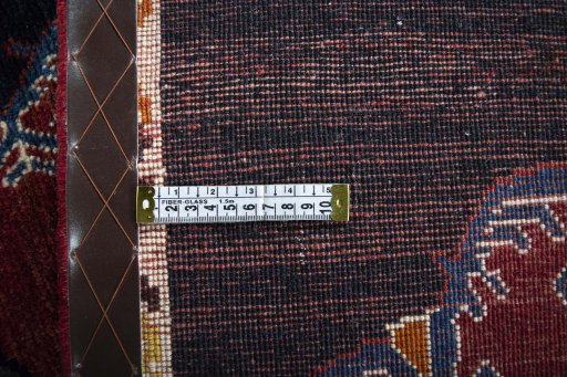 Close-up detail of 2000s Persian Gabbeh rug from Iran / Persia showing Wool weave