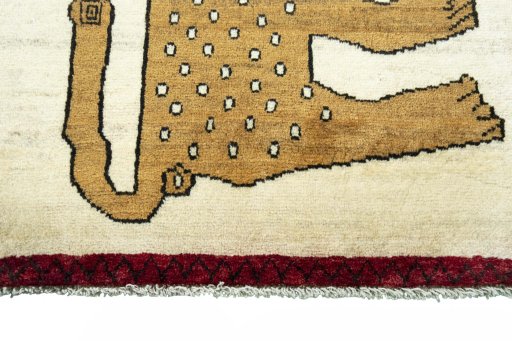 Central medallion detail of 2000s Persian Gabbeh rug from Iran / Persia