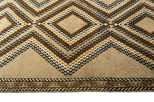 Close-up detail of 2000s Persian Gabbeh rug from Iran / Persia showing Wool weave