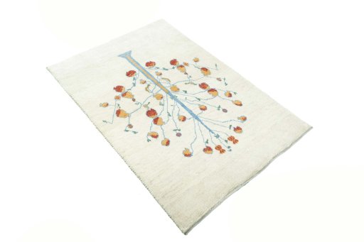 Close-up detail of New Persian Gabbeh rug from Iran / Persia showing Wool weave