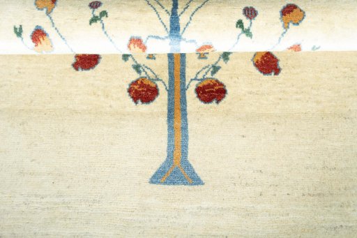 Full view of New Persian Gabbeh rug from Iran / Persia, 153 × 104 cm in Beige tones
