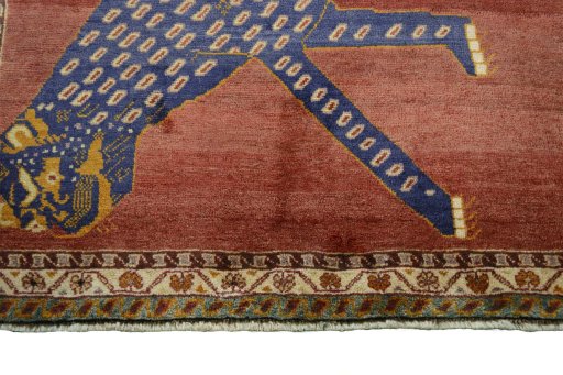 Central medallion detail of 2000s Persian Gabbeh rug from Iran / Persia