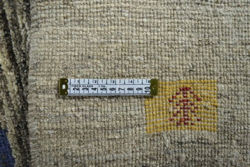 Close-up detail of New Persian Gabbeh rug from Iran / Persia showing Wool weave