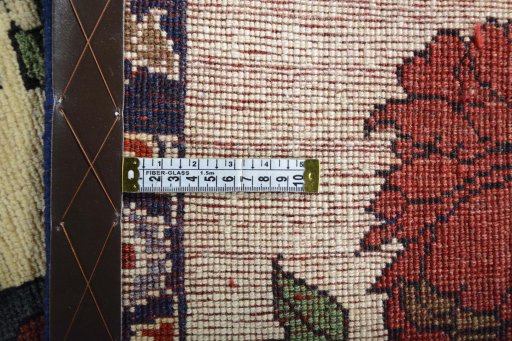 Close-up detail of 2000s Persian Gabbeh rug from Iran / Persia showing Wool weave
