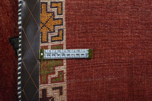 Close-up detail of 2000s Persian Gabbeh rug from Iran / Persia showing Wool weave