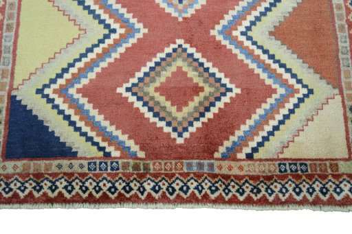 Central medallion detail of 2000s Persian Gabbeh rug from Iran / Persia