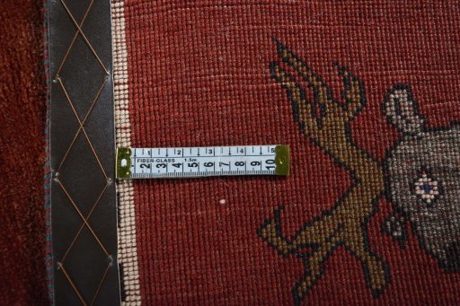 Close-up detail of 2000s Persian Gabbeh rug from Iran / Persia showing Wool weave